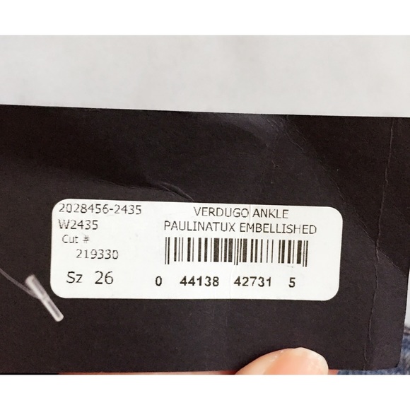 NWT Paige Verdugo Ankle Skinny Jean Beaded Sides - Picture 12 of 14